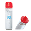 WB8293
	-500 ML. (17 FL. OZ.) SINGLE WALL GLASS WATER BOTTLE-Clear Glass (bottle) Red (lid)